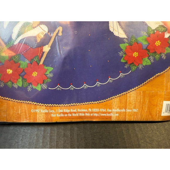 Bucilla Christmas Felt Applique Tree Skirt Kit 83419 Nativity Scene 43" NOS - Picture 5 of 7